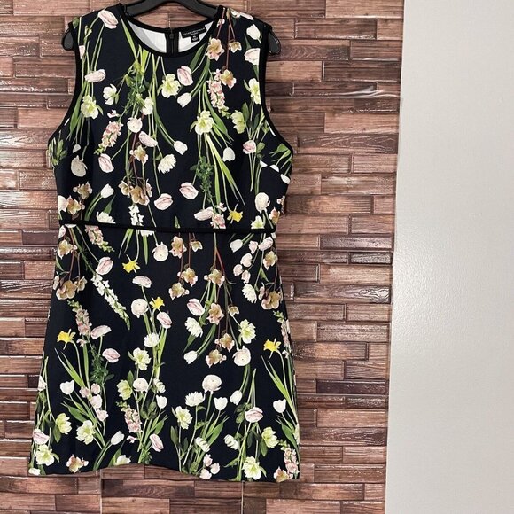 Victoria Beckham Target Size XL Black English Floral Sheath Dress - Picture 4 of 8